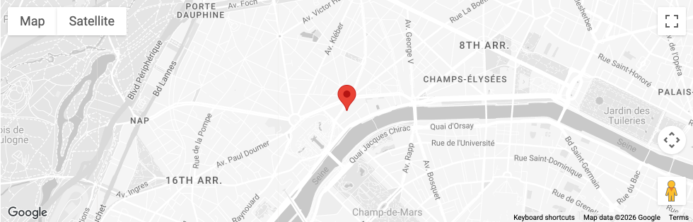 Map showing Shangri-La Hotel, 10 Avenue d'Iéna, Paris